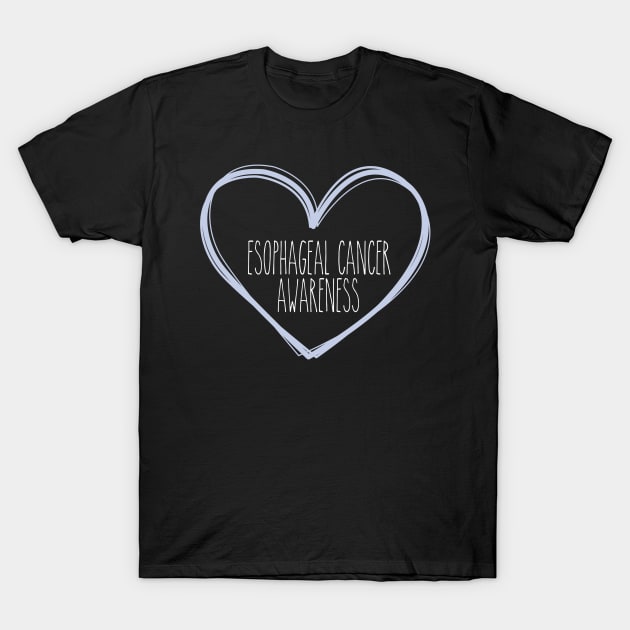 Esophageal Cancer Awareness Heart Support T-Shirt by MerchAndrey